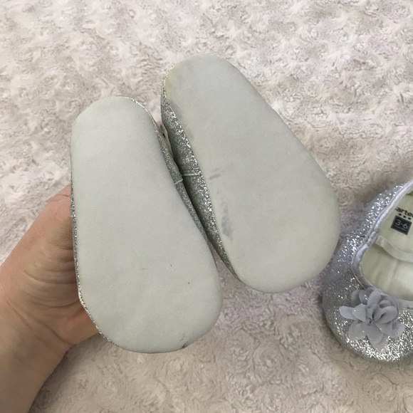 Carter’s Silver Glitter Baby Girl Shoe Bundle - Picture 4 of 7